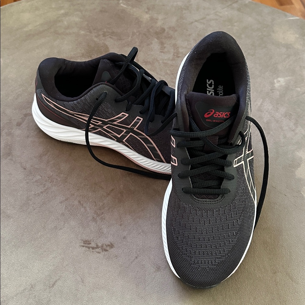 Asics Dark Grey and Pink Ortholite Athletic Sneakers